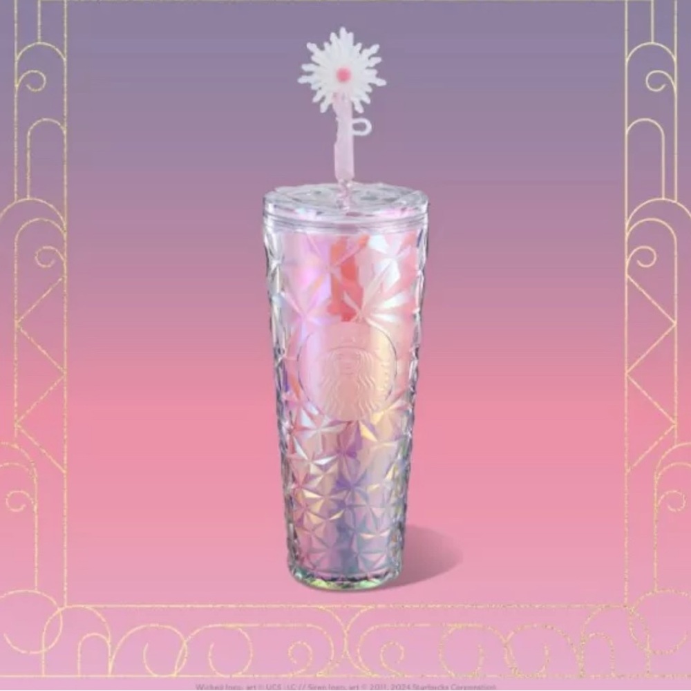 Starbucks X Wicked Pink Crystal Glinda Cold Shimmer Cup NEW